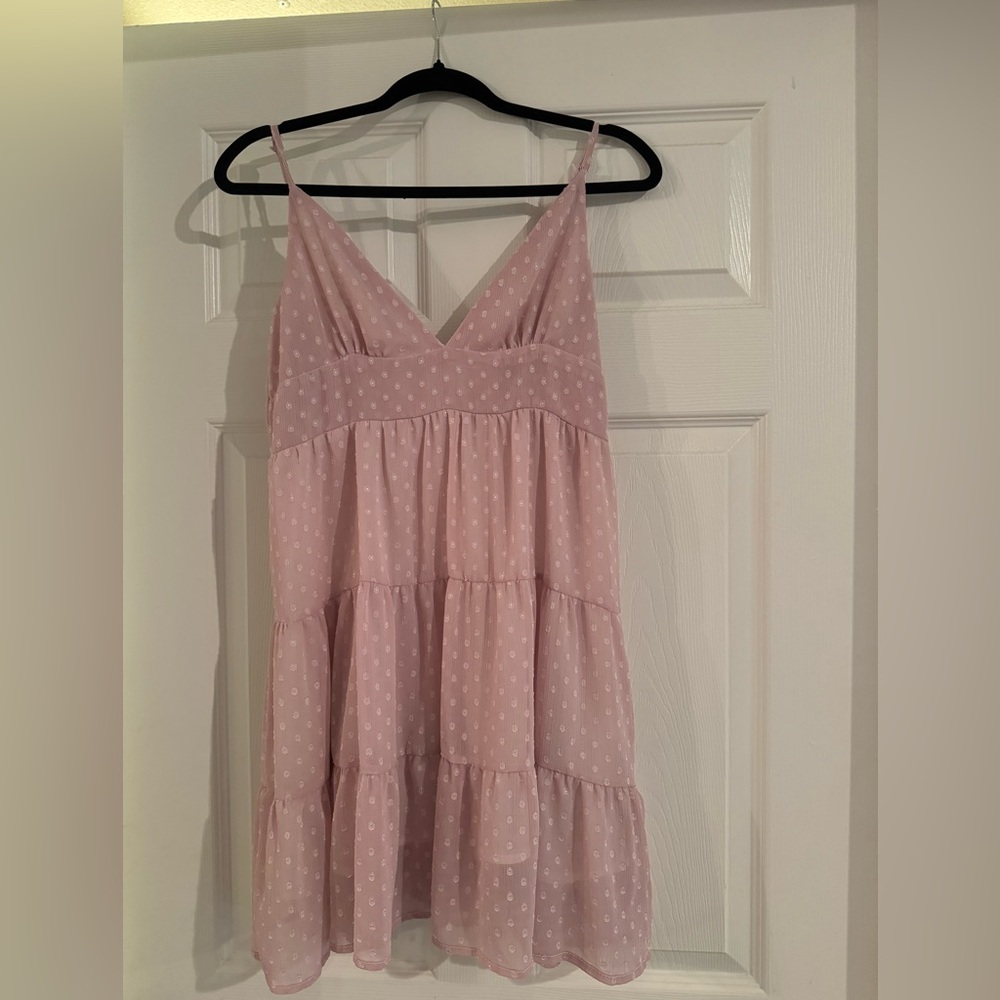 Swiss-dot mini dress.